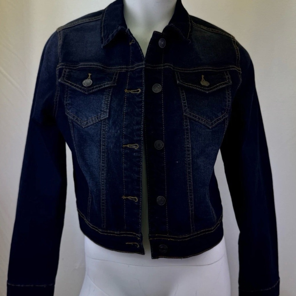 Dark Indigo Denim Jacket - Women's Classic Jean Jacket